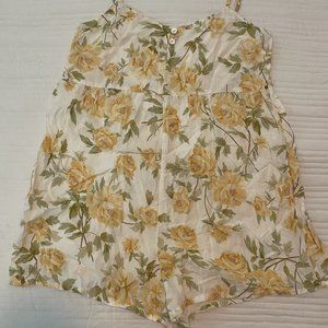 ASOS Yellow Sleeveless Floral Romper